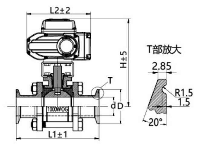 Sanitary Three-piece Electric All-Inclusive Ball Valve Sanitary Three-piece Electric All-Inclusive Ball Valve