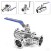 OEM Sanitary Straight-through Three-way Ball Valve Clamp Connection Factory