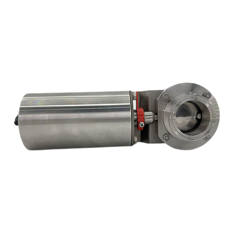 Sanitary Stainless Steel Pneumatic Butterfly Clamp Type Valves with Actuator Manufacturer