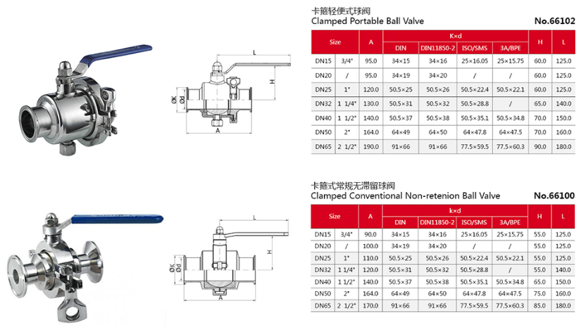 Drawing of stainless steel sanitary high purity weld ball valves