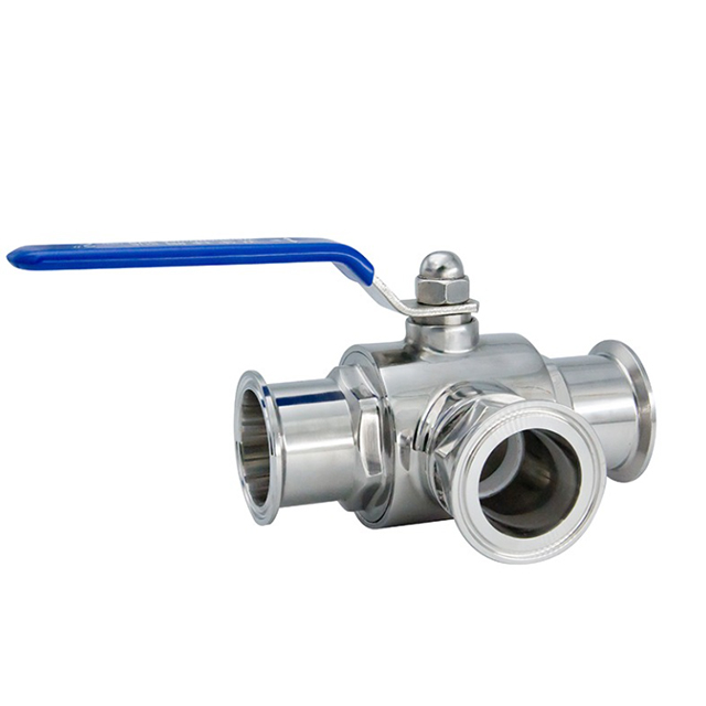OEM Sanitary Straight-through Three-way Ball Valve Clamp Connection Factory