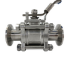 Factory Sanitary Stainless Steel Three Piece Clamped Ball Valve OEM