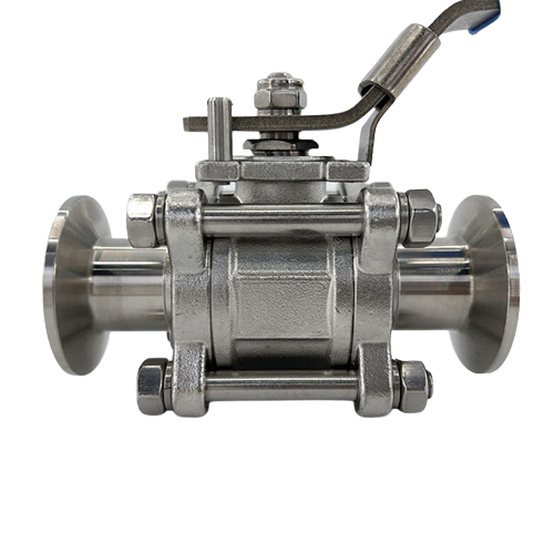 Factory Sanitary Stainless Steel Three Piece Clamped Ball Valve OEM
