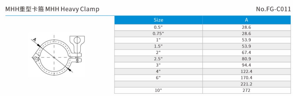 MHH Heavy Clamp Size 