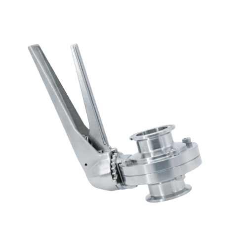 Sanitary Ferrule Clamped Ends Manual Butterfly Valves with Multi Position Handle Factory Produce