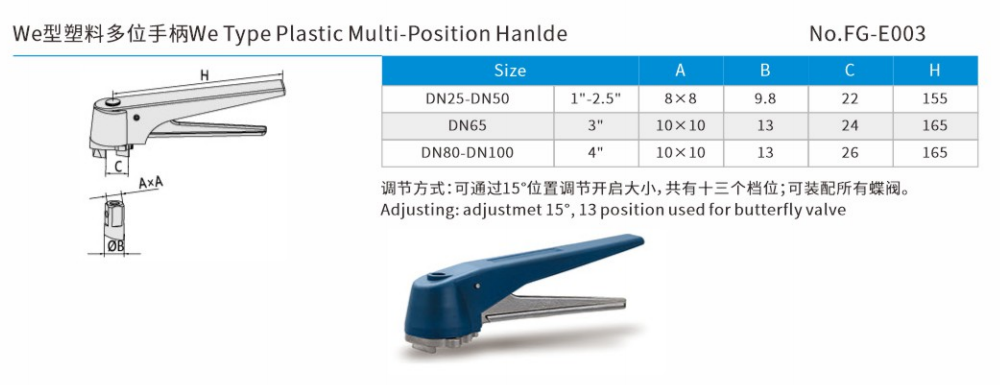 We Type Plastic Multi-Position Handle