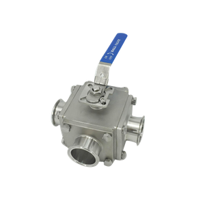 Wholesale Sanitary Stainless Steel Square Three-Way Ball Valve Clamp Connection Manufacturer