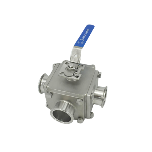 Wholesale Sanitary Stainless Steel Square Three-Way Ball Valve Clamp Connection Manufacturer