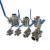 Factory Sanitary Stainless Steel Three Piece Clamped Ball Valve OEM