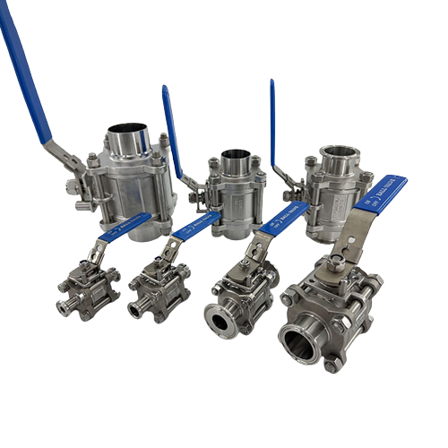 Factory Sanitary Stainless Steel Three Piece Clamped Ball Valve OEM