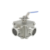 Wholesale Sanitary Stainless Steel Square Three-Way Ball Valve Clamp Connection Manufacturer