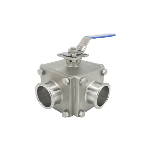 Wholesale Sanitary Stainless Steel Square Three-Way Ball Valve Clamp Connection Manufacturer