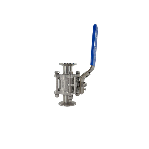 Factory Sanitary Stainless Steel Three Piece Clamped Ball Valve OEM