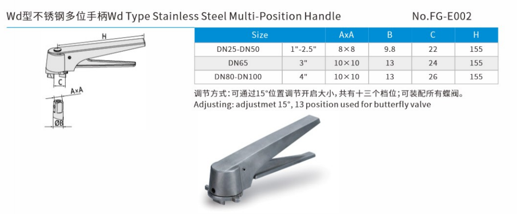 Wd Type Stainless Steel Multi-Position Handle