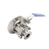 Sanitary Stainless Steel Clamped Three Pieces Tank Bottom Ball Valve Manufacturer