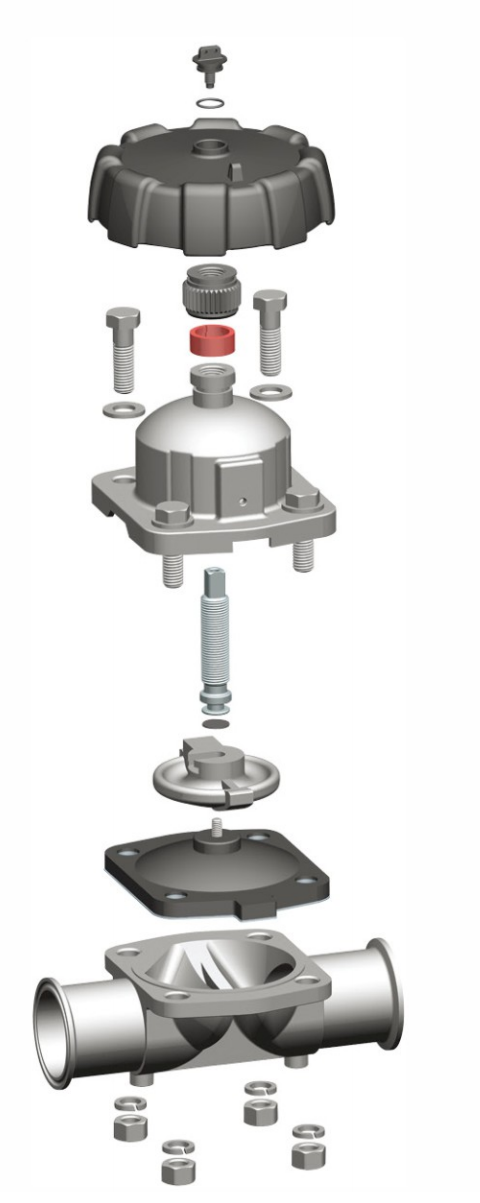 exploded view of Diaphragm Valve