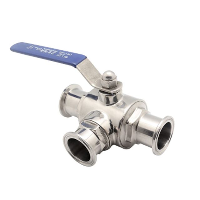 OEM Sanitary Straight-through Three-way Ball Valve Clamp Connection Factory
