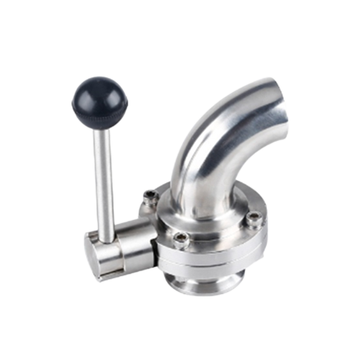 Sanitary Stainless Steel Clamp Butterfly Valve with Elbow Supplier