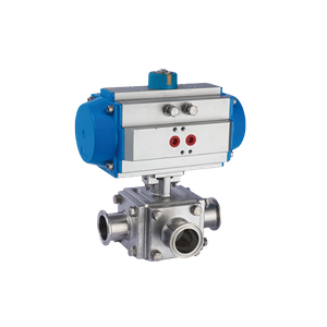 OEM Sanitary Pneumatic Square Three-way Ball Valve Manufacturer