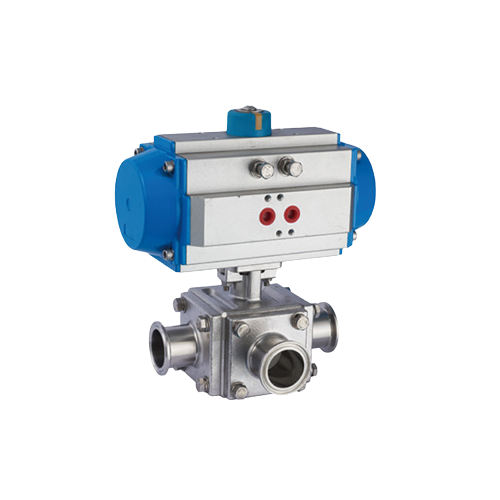 OEM Sanitary Pneumatic Square Three-way Ball Valve Manufacturer