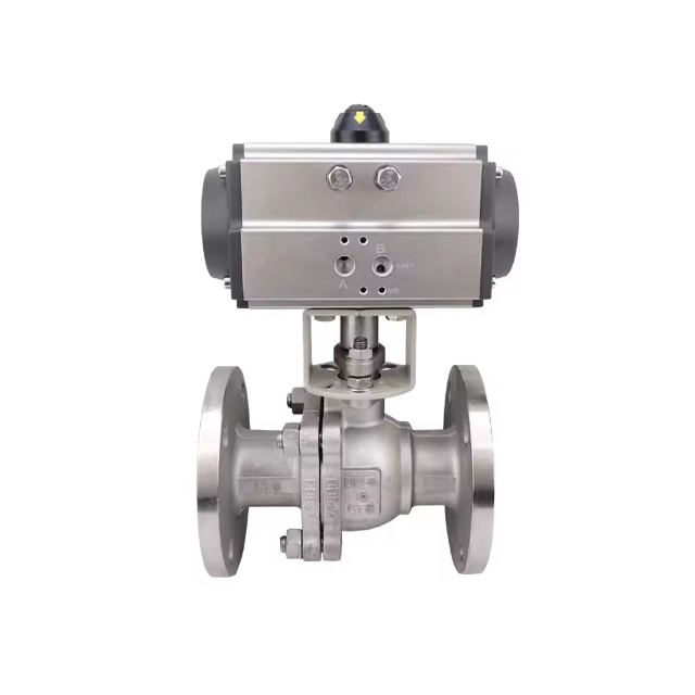 Q641F-16P/C High Temperature Control Pneumatic Ball Valve Flange Cast Steel with Stainless Steel 304 Quick O-Type Shut-Off