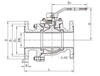 衬氟球阀的图纸