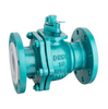 Q41F46-16C Manual Lever Handle Operated Casting Steel CF8M Full Four Fluorine FEP Lining Flange End Ball Valve