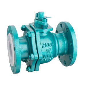 Q41F46-16C Manual Lever Handle Operated Casting Steel CF8M Full Four Fluorine FEP Lining Flange End Ball Valve