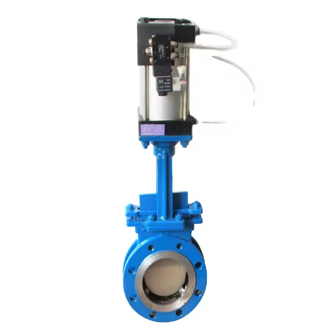 PZ673H-16C Cast Iron Hot Sale Carbon Steel Customized Stainless Steel Pneumatic Rising Stem Type Knife Gate Valve Factory